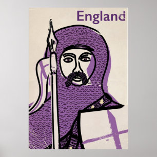 Reseaffisch för England & St. George vintage stil Poster