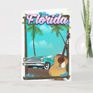 Reseaffisch för Florida Retro stil Helgkort