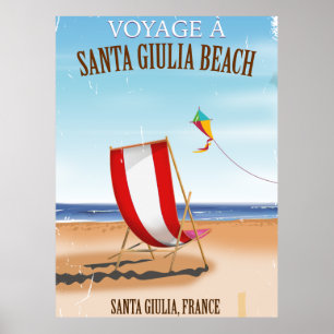 Reseaffisch för fransken av Santa Giulia Beach-Vin Poster
