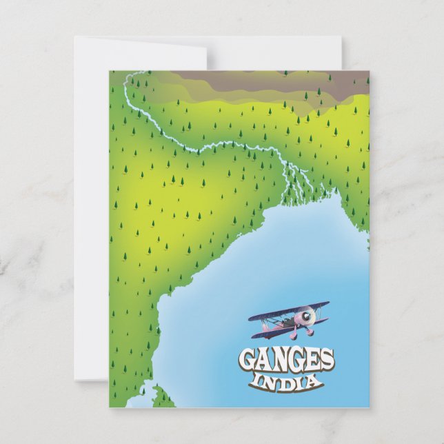 Reseaffisch för Ganges India karta (Framsida)