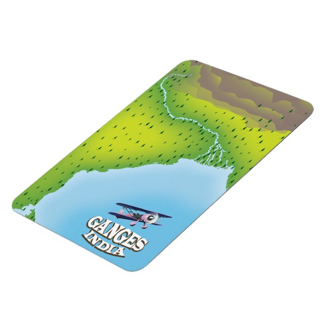 Reseaffisch för Ganges India karta Magnet (Vänstra Sidan)