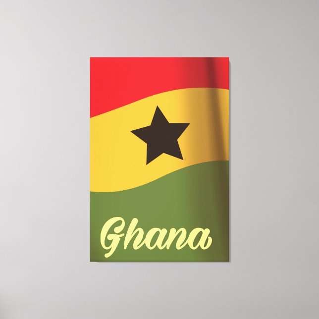Reseaffisch för Ghana National Flagga stil Canvastryck (Framsida)