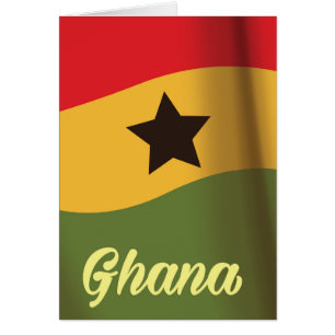 Reseaffisch för Ghana National Flagga stil Hälsningskort