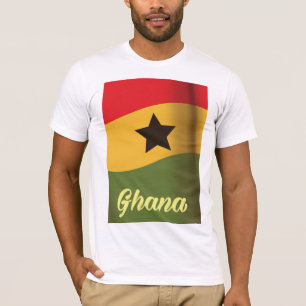 Reseaffisch för Ghana National Flagga stil T Shirt