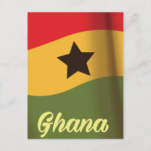 Reseaffisch för Ghana National Flagga stil Vykort