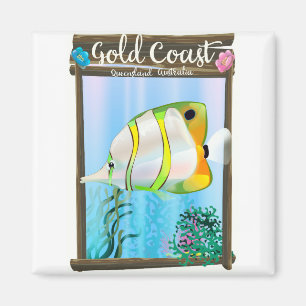 Reseaffisch för guld Kusten Australien. Magnet