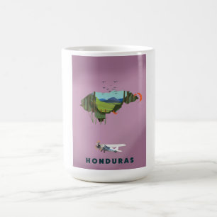 Reseaffisch för Honduras Illustras karta Magisk Mugg