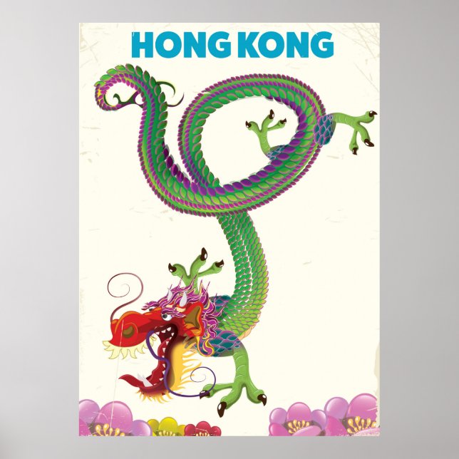 Reseaffisch för Hongkong Vintage stil Poster (Framsidan)