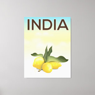 Reseaffisch för Indien Lemon Canvastryck