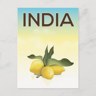 Reseaffisch för Indien Lemon Vykort