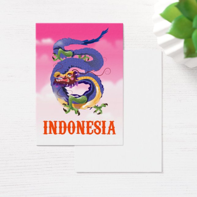 Reseaffisch för Indonesien Dragon retro Visitkort (Skivbord)