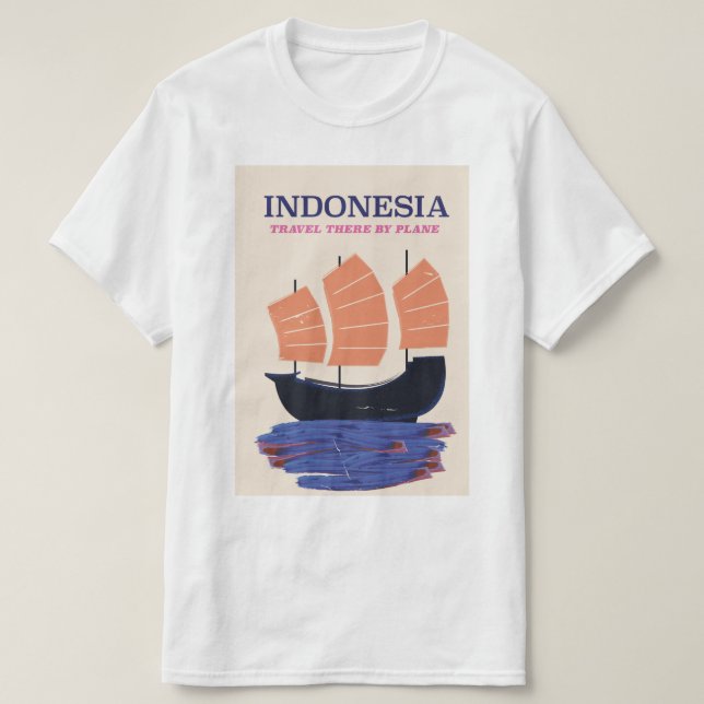 Reseaffisch för Indonesien vintage stil T Shirt (Design framsida)
