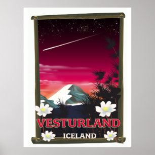 reseaffisch för Island på fastlandet Poster