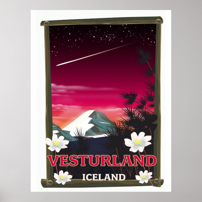 reseaffisch för Island på fastlandet Poster (Framsidan)