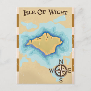 Reseaffisch för Isle of Wight Treasure karta Vykort