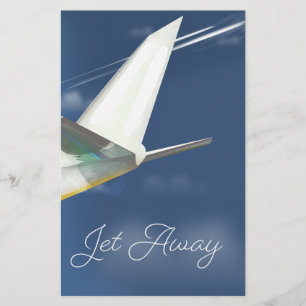 Reseaffisch för jet Away. Brevpapper