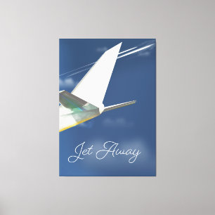Reseaffisch för jet Away. Canvastryck