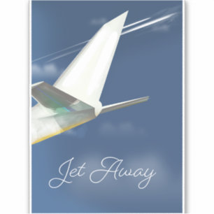 Reseaffisch för jet Away. Klistermärken
