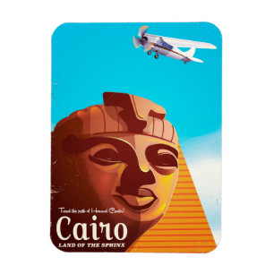 Reseaffisch för Kairo Egypten Vintage stil Magnet
