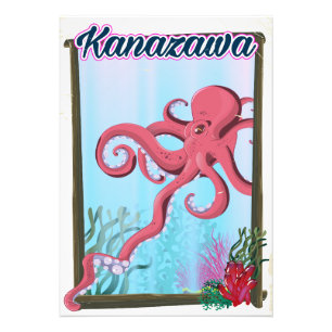 Reseaffisch för Kanazawa Japan vintage stil Fototryck