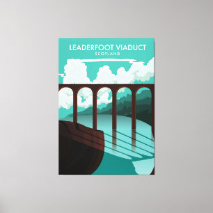 Reseaffisch för Leaderfoot Viaduct Scotland Canvastryck