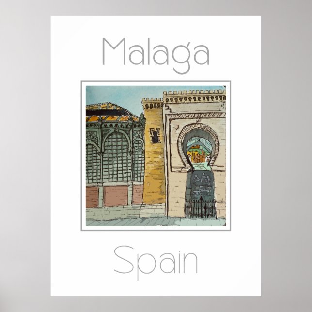 Reseaffisch för Malaga Spanien Poster (Framsidan)
