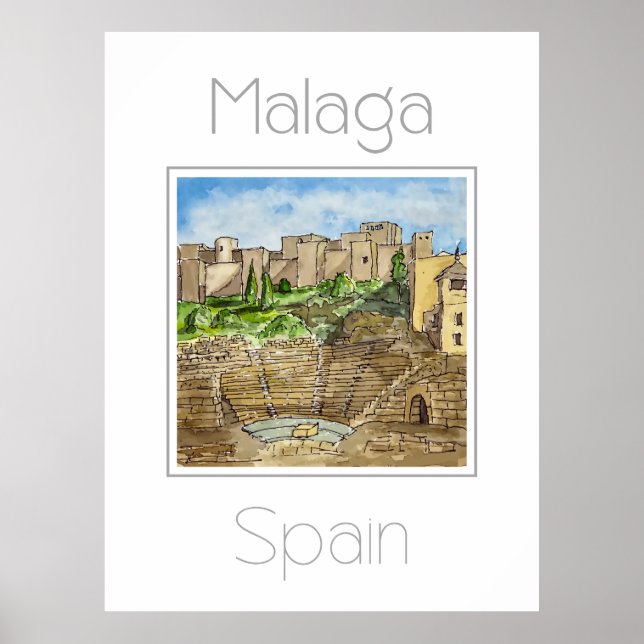 Reseaffisch för Malaga Spanien Poster (Framsidan)