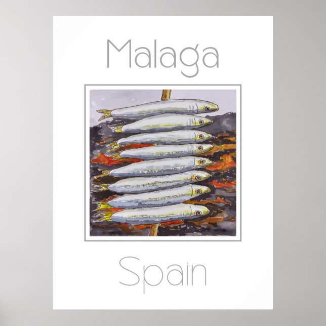 Reseaffisch för Malaga Spanien Poster (Framsidan)