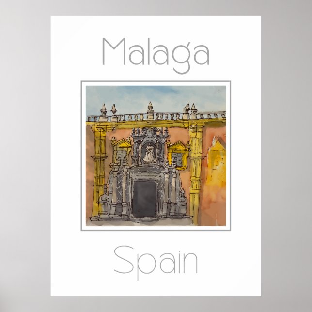 Reseaffisch för Malaga Spanien Poster (Framsidan)