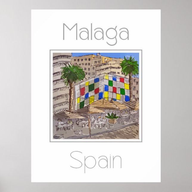 Reseaffisch för Malaga Spanien Poster (Framsidan)
