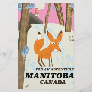 Reseaffisch för Manitoba Canada vintage stil Brevpapper