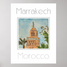 Reseaffisch för Marrakech Marocko