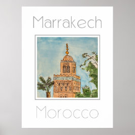 Reseaffisch för Marrakech Marocko Poster