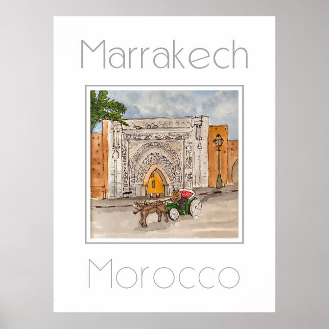 Reseaffisch för Marrakech Marocko Poster (Framsidan)