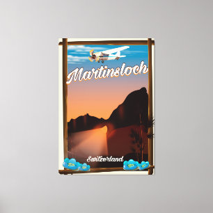Reseaffisch för Martinsloch Schweiz Canvastryck