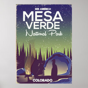 Reseaffisch för Mesa Verde National Park Camping Poster