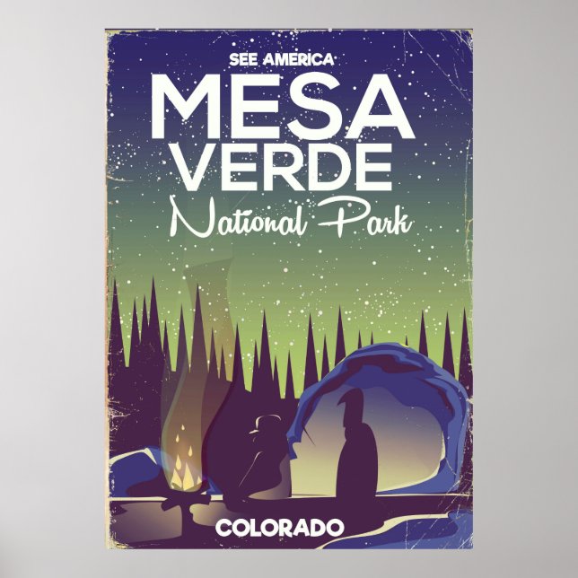 Reseaffisch för Mesa Verde National Park Camping Poster (Framsidan)