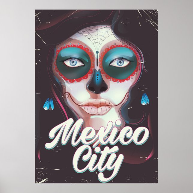 Reseaffisch för Mexico City Day of the dead Poster (Framsidan)