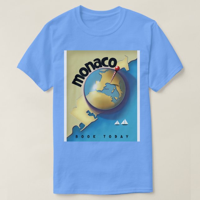 Reseaffisch för Monaco vintage stil T Shirt (Design framsida)