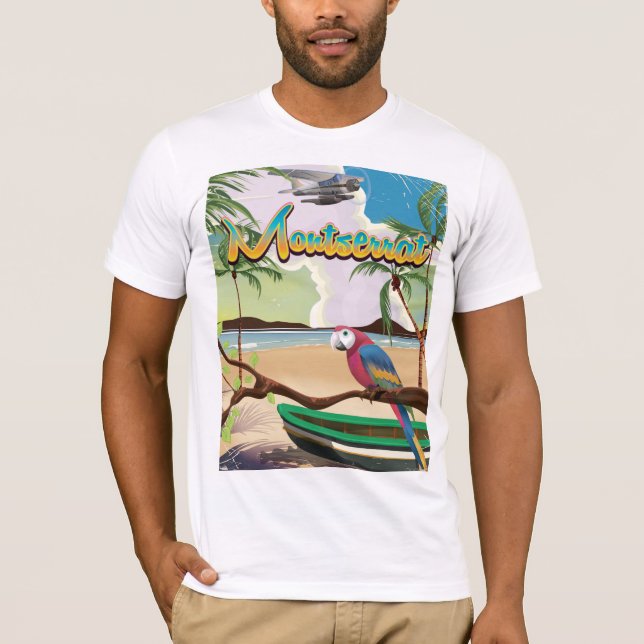 Reseaffisch för Montserrat-öretro T-shirt (Framsida)