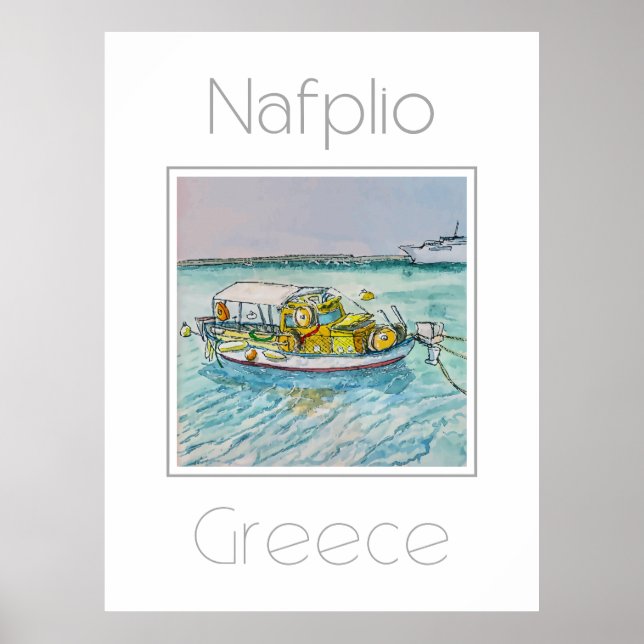 Reseaffisch för Nafplio Grekland Poster (Framsidan)