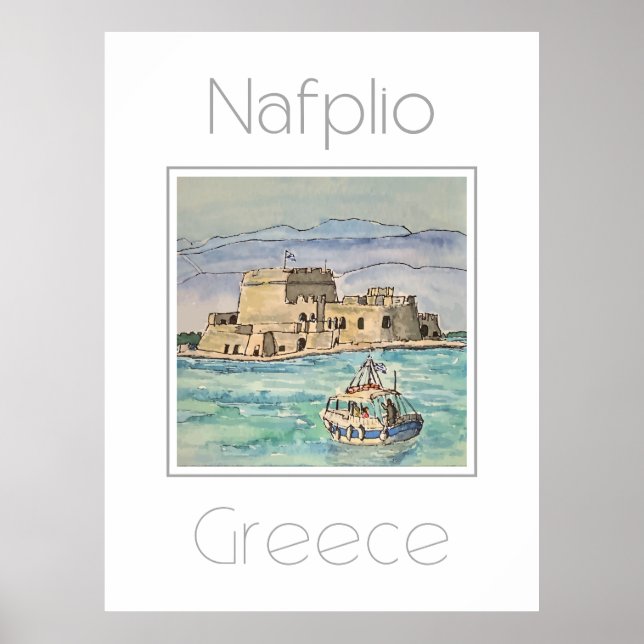 Reseaffisch för Nafplio Grekland Poster (Framsidan)