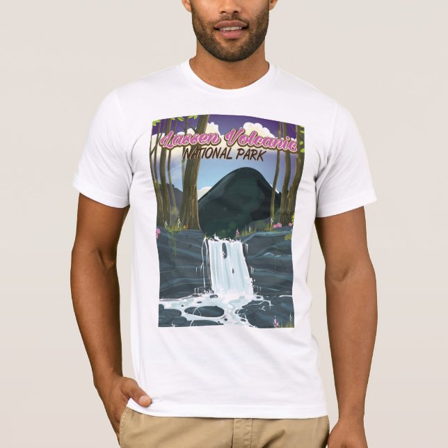 Reseaffisch för nationalparken Lassen Volcanic Tee Shirt (Framsida)