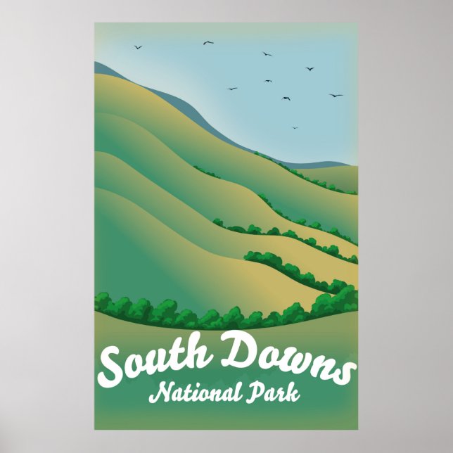 Reseaffisch för nationalparken South Downs Poster (Framsidan)