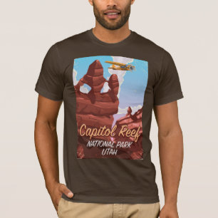 Reseaffisch för nationalparken Utah i huvudstad. T-shirt