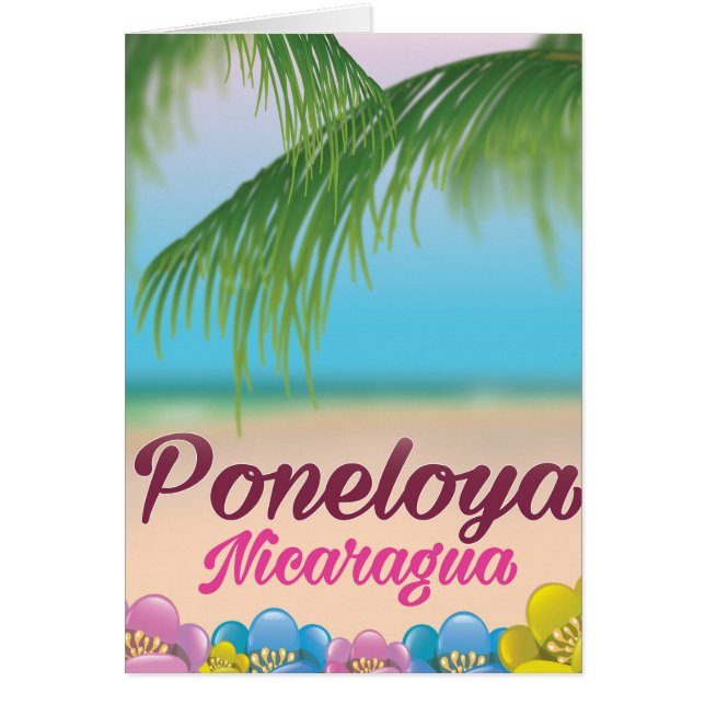 Reseaffisch för Poneloya nicaragua Hälsningskort (Framsidan)