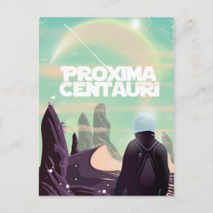 Reseaffisch för Proxima Centauri science fiction Vykort
