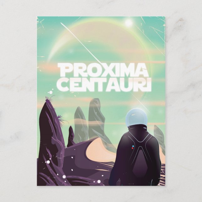 Reseaffisch för Proxima Centauri science fiction Vykort (Framsida)