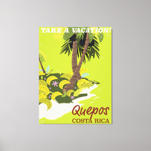 Reseaffisch för Quepos Costa rican vintage stil Canvastryck