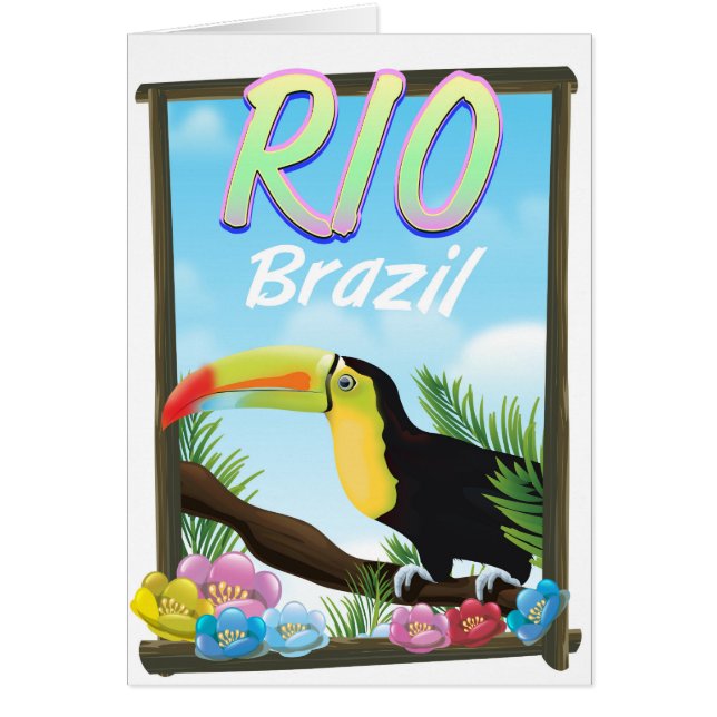 Reseaffisch för Rio Brasilien Toucan Hälsningskort (Framsidan)
